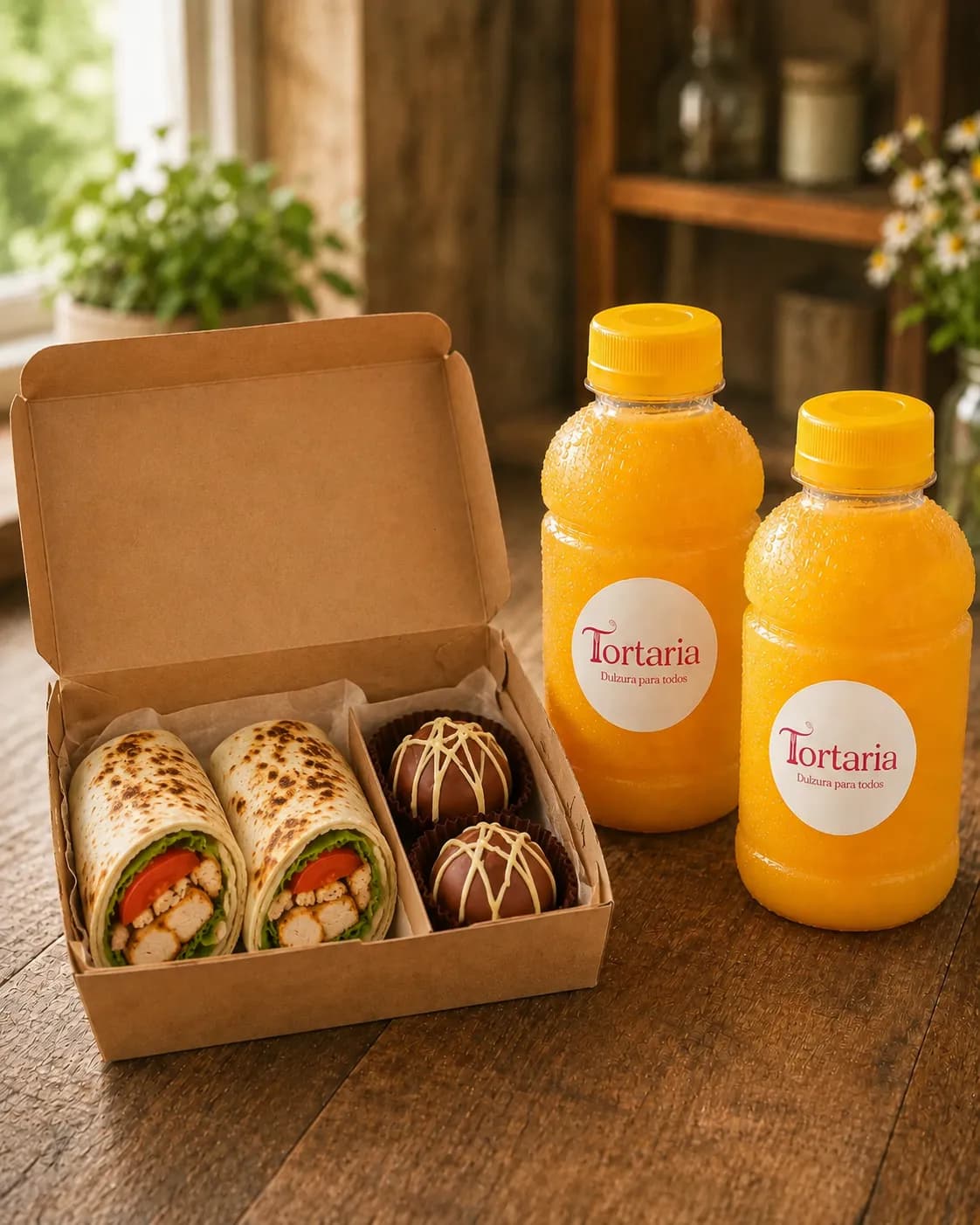 Combo para Dos: Wrap, Trufas & Jugo